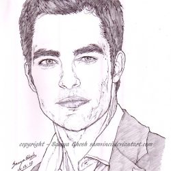 Chris Pine Drawing Sketch