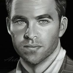 Chris Pine Drawing Unique Art