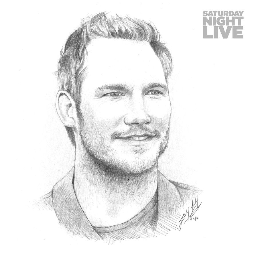 Chris Pratt Drawing Artistic Sketching