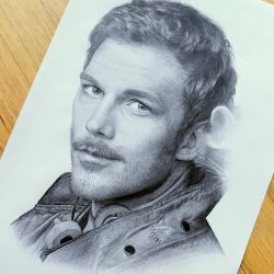 Chris Pratt Drawing Intricate Artwork