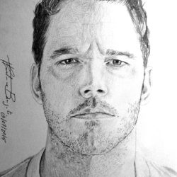 Chris Pratt Drawing Modern Sketch