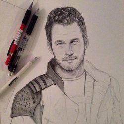 Chris Pratt Drawing Realistic Sketch