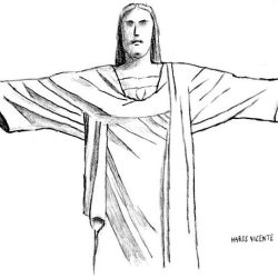 Christ The Redeemer Drawing Artistic Sketching