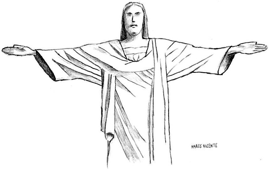 Christ The Redeemer Drawing Artistic Sketching