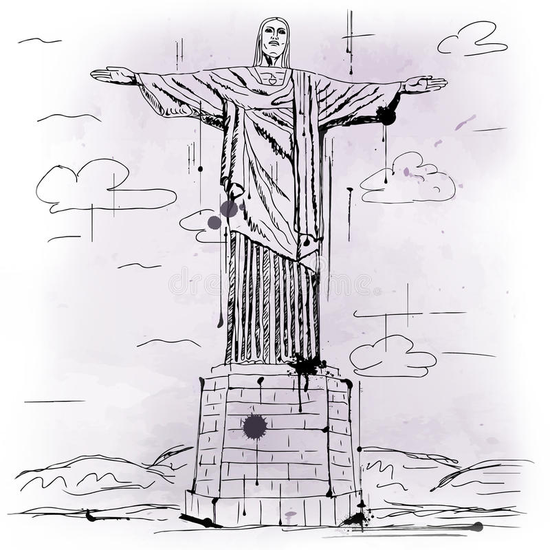 Christ The Redeemer Drawing Modern Sketch
