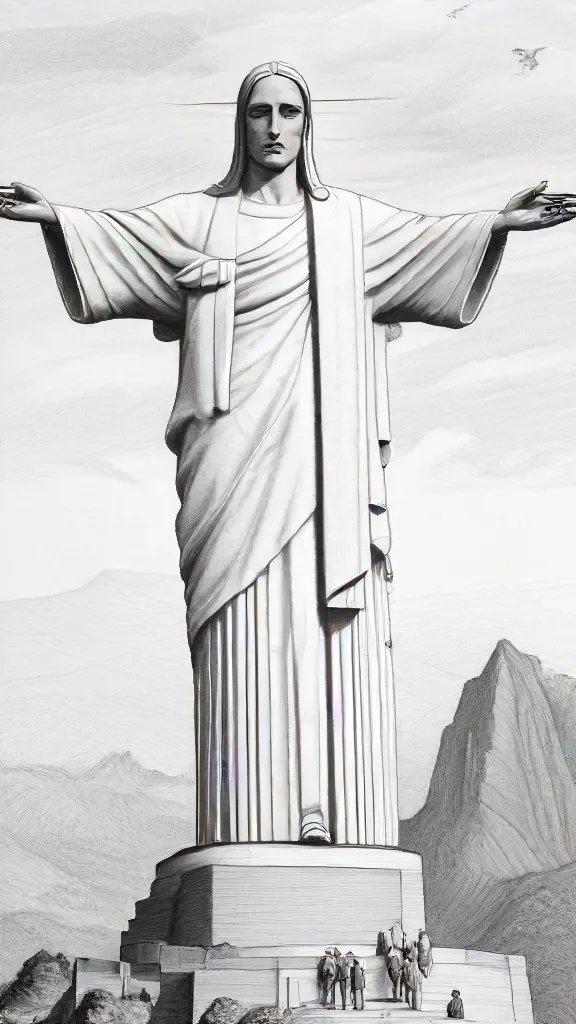 Christ The Redeemer Drawing Sketch Picture