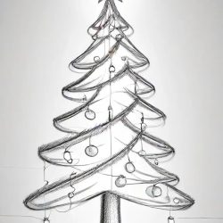 Christmas Light Drawing Art Sketch Image