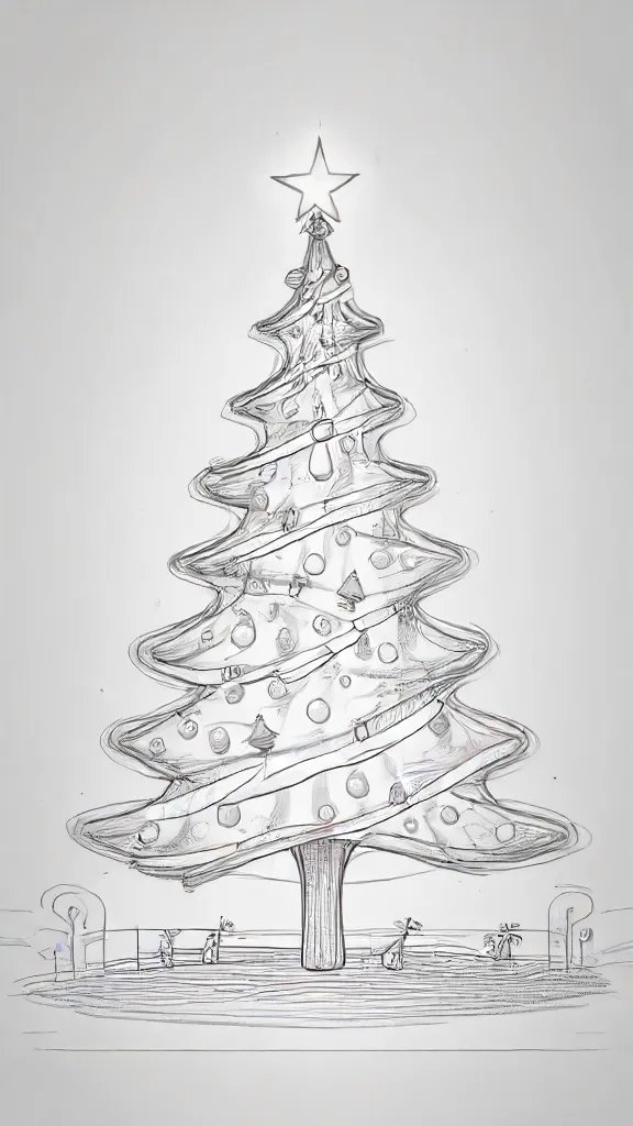 Christmas Light Drawing Sketch Photo