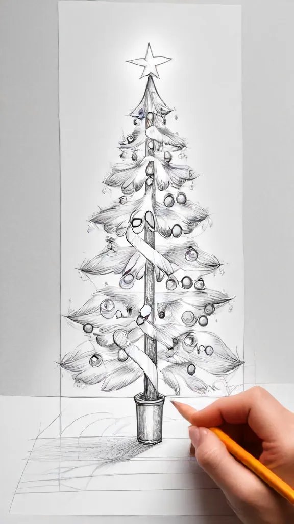 Christmas Light Drawing Sketch Picture
