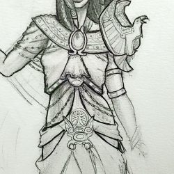 Cleopatra Drawing Detailed Sketch