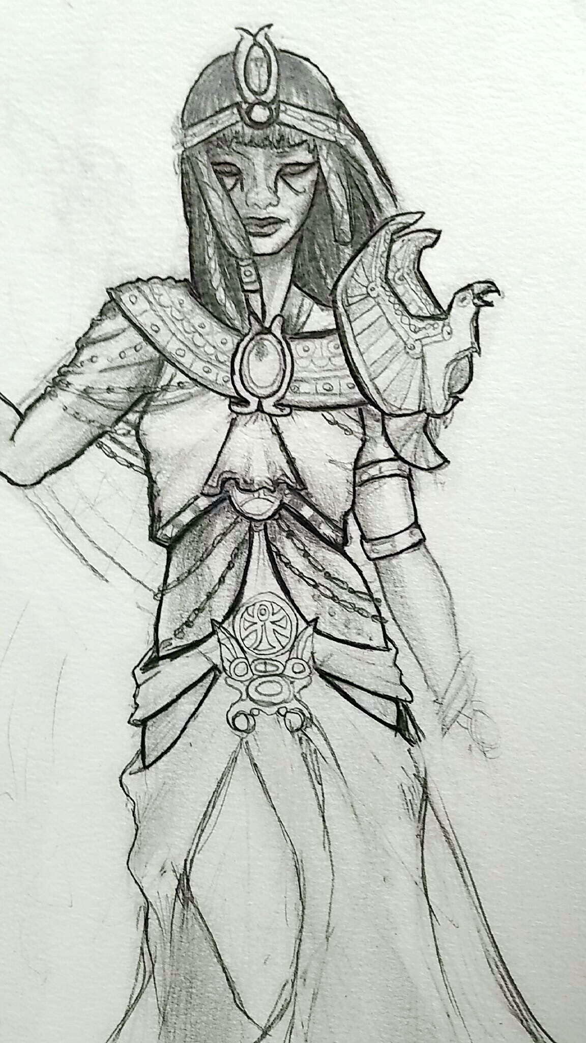 Cleopatra Drawing Detailed Sketch