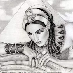 Cleopatra Drawing Intricate Artwork