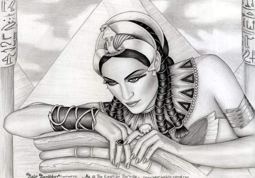 Cleopatra Drawing Intricate Artwork