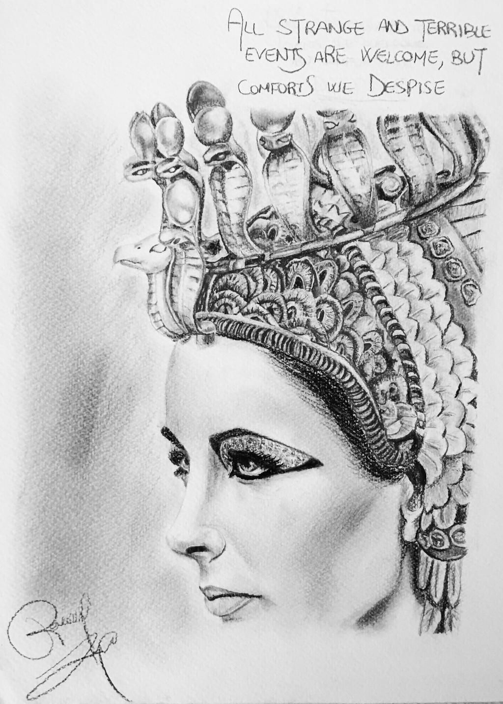 Cleopatra Drawing Realistic Sketch