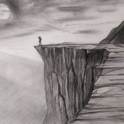 Cliff Drawing Realistic Sketch