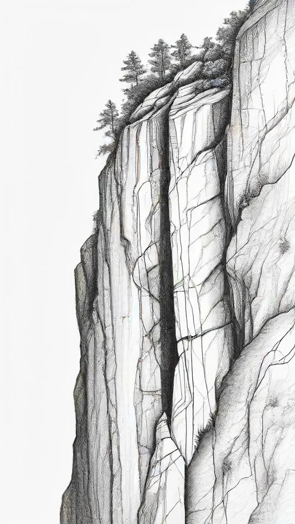 Cliff Drawing Sketch Picture