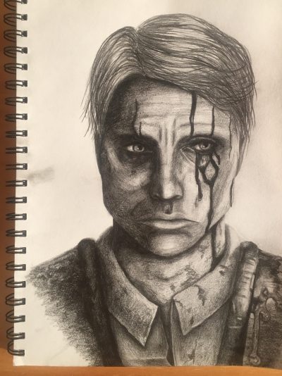 Cliff Unger, Connection, Emotional Journey, Mysterious Character, Death Stranding Drawing