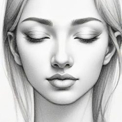 Closed Eyes Drawing Art Sketch Image