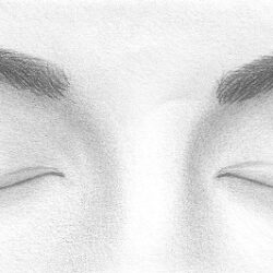 Closed Eyes Drawing Sketch