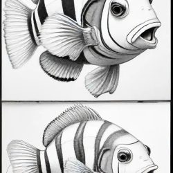 Clownfish Drawing Art Sketch Image