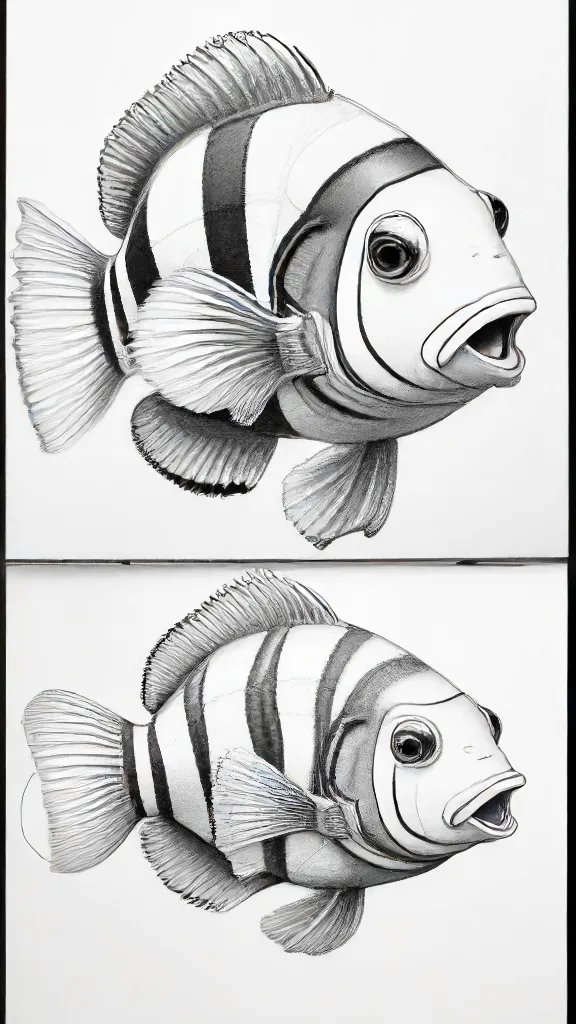 Clownfish Drawing Art Sketch Image