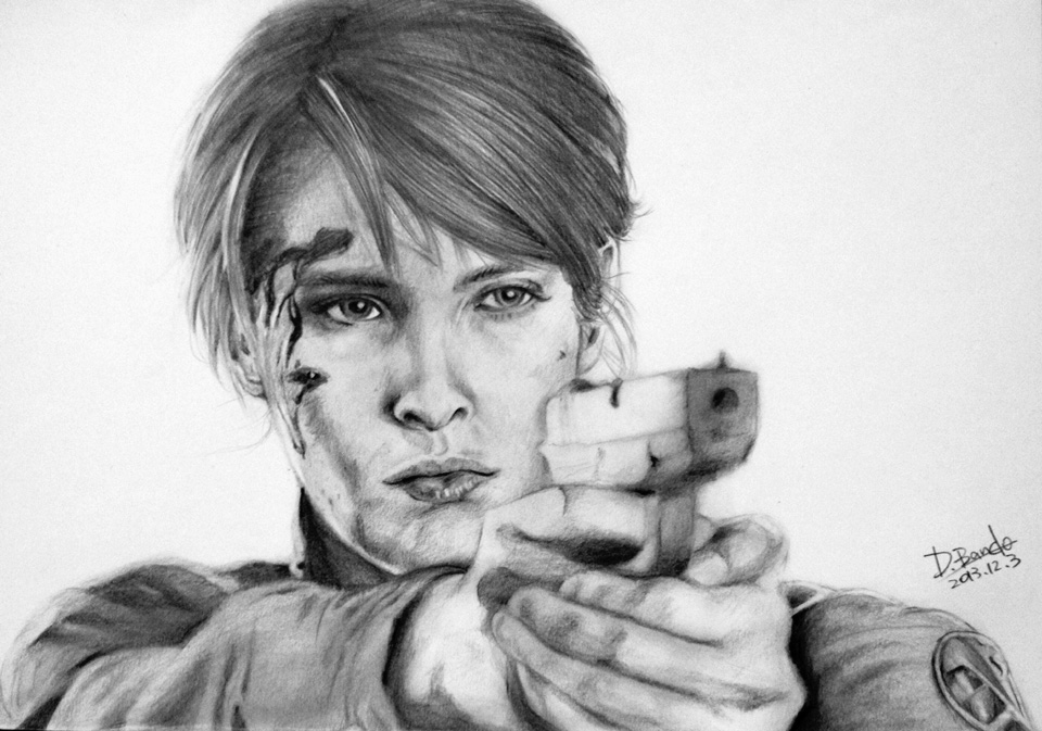 Cobie Smulders Drawing Amazing Sketch
