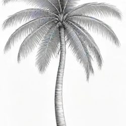 Coconut Tree Drawing Sketch Image