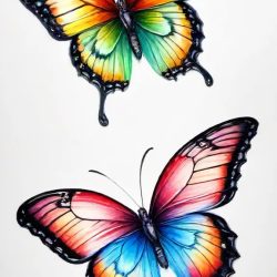 Color Butterfly Drawing Art Sketch Image