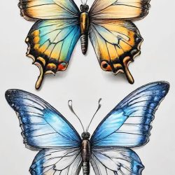 Color Butterfly Drawing Sketch Photo