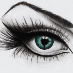 Color Eye Drawing Detailed Sketch