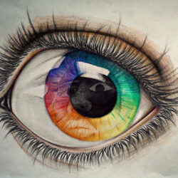 Color Eye Drawing Hand Drawn