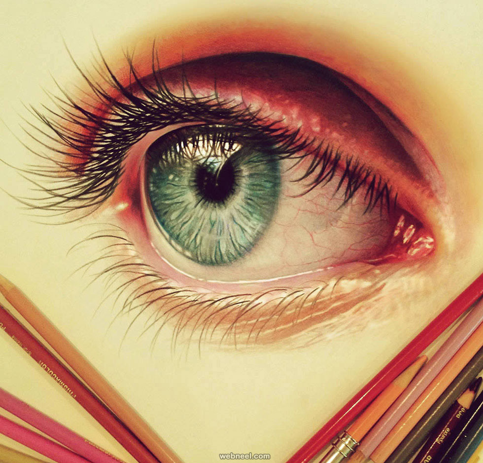 Color Eye Drawing Modern Sketch