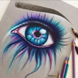 Color Eye Drawing Sketch