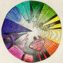 Color Wheel Drawing Art