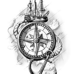 Compass Drawing Sketch