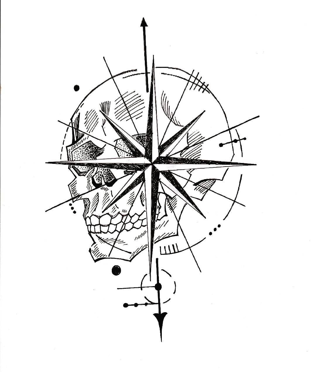 Compass Tattoo Drawing Amazing Sketch