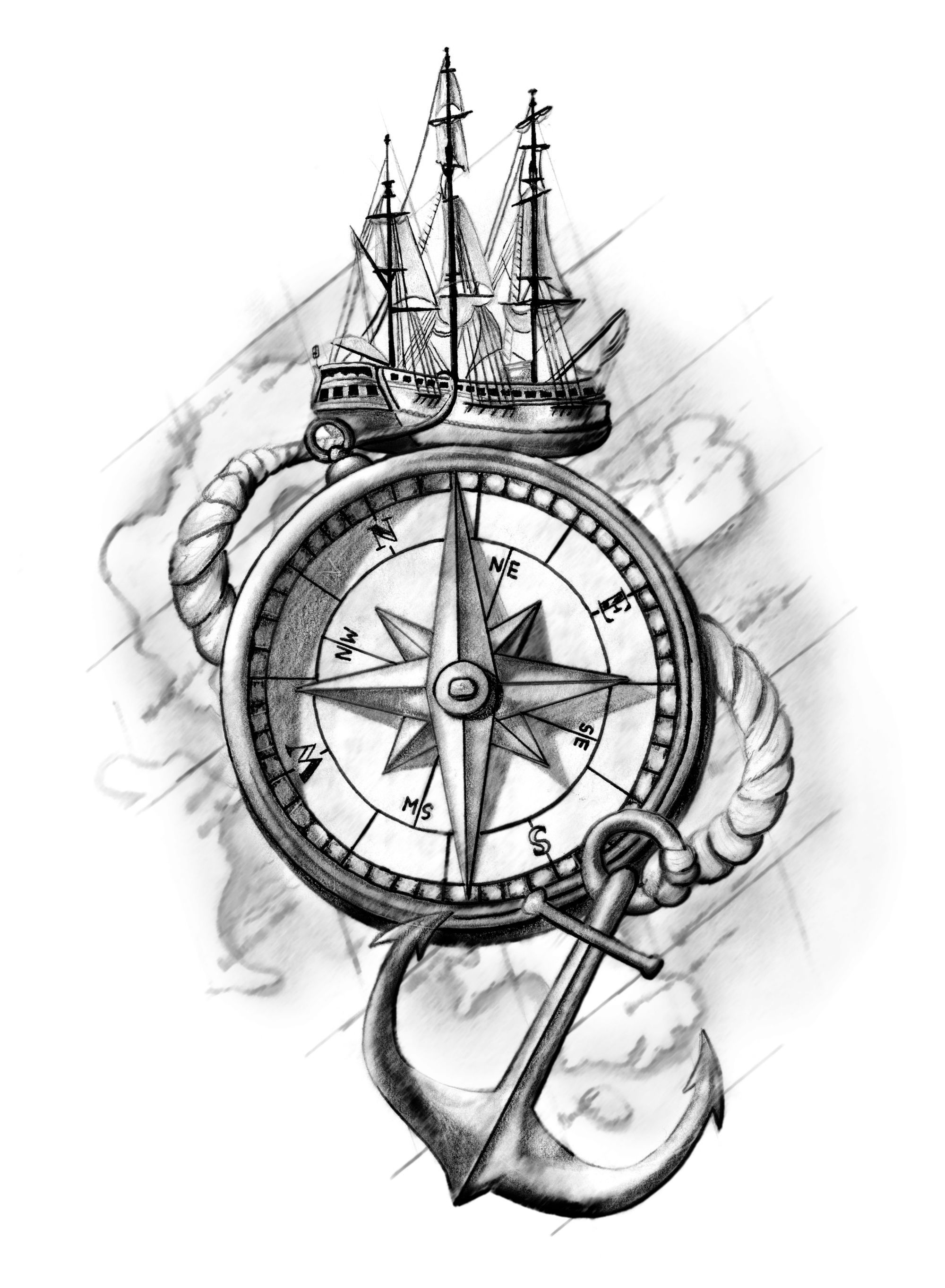 Compass Tattoo Drawing Artistic Sketching