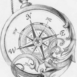 Compass Tattoo Drawing Creative Style