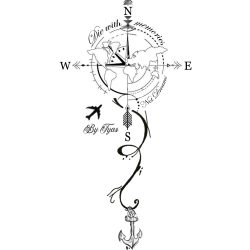 Compass Tattoo Drawing Fine Art