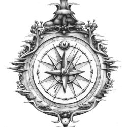 Compass Tattoo Drawing Image