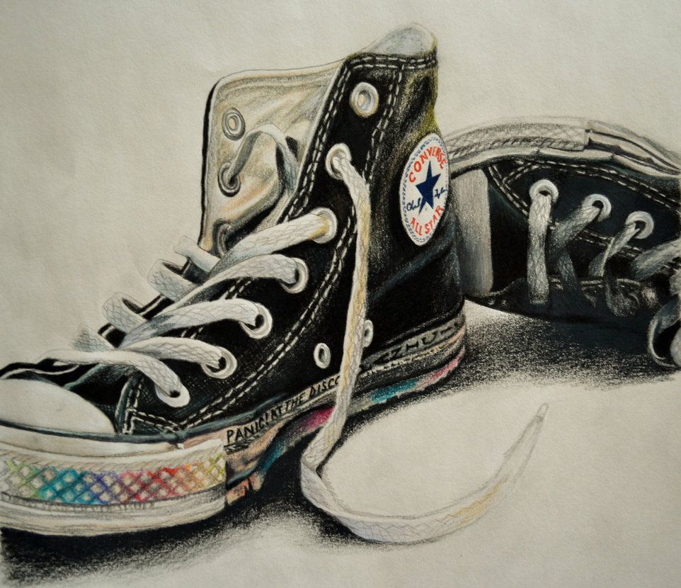 Converse Drawing Realistic Sketch