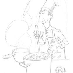 Cook Drawing Hand drawn Sketch