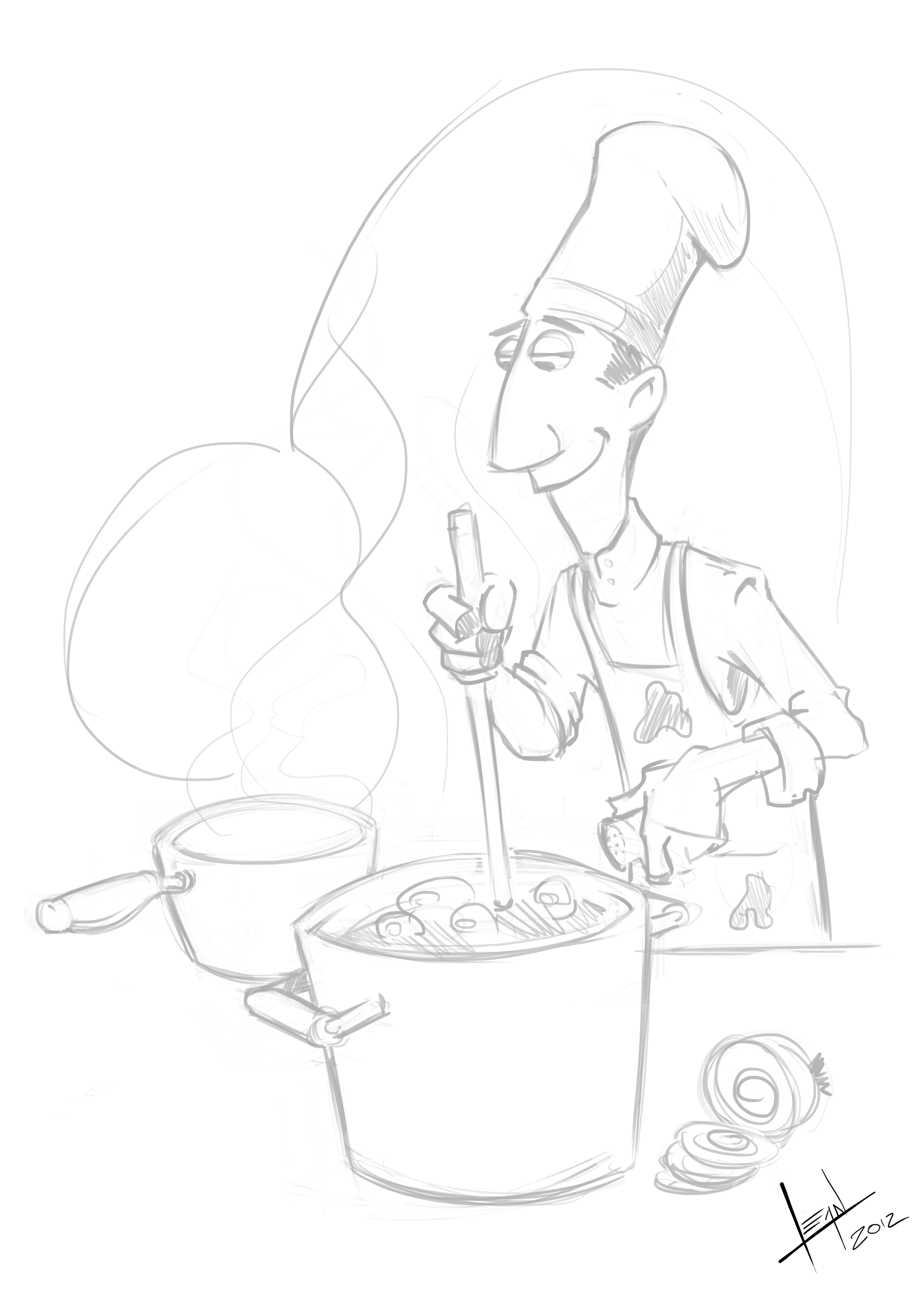 Cook Drawing Hand drawn Sketch