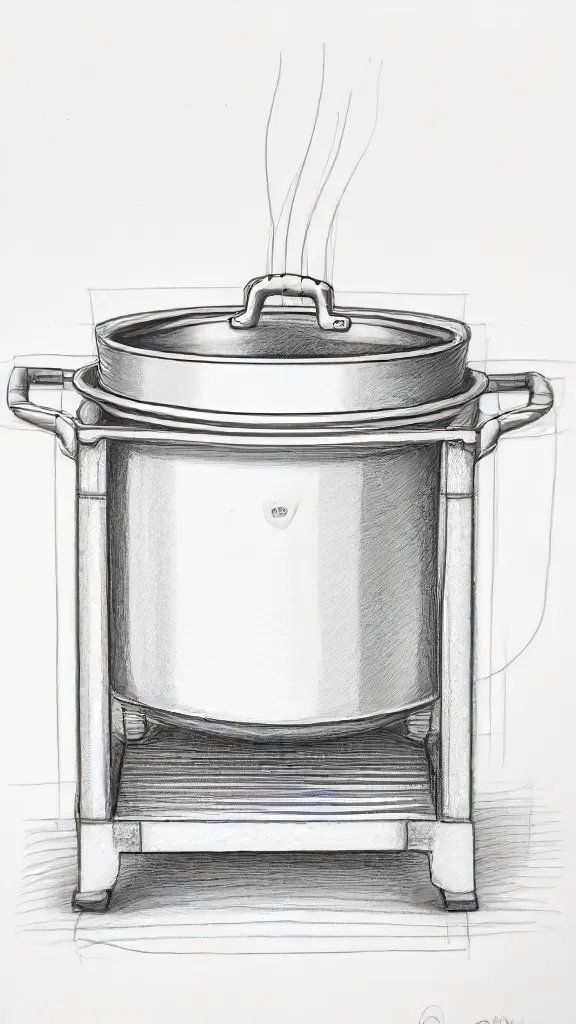 Cooker Drawing Art Sketch Image