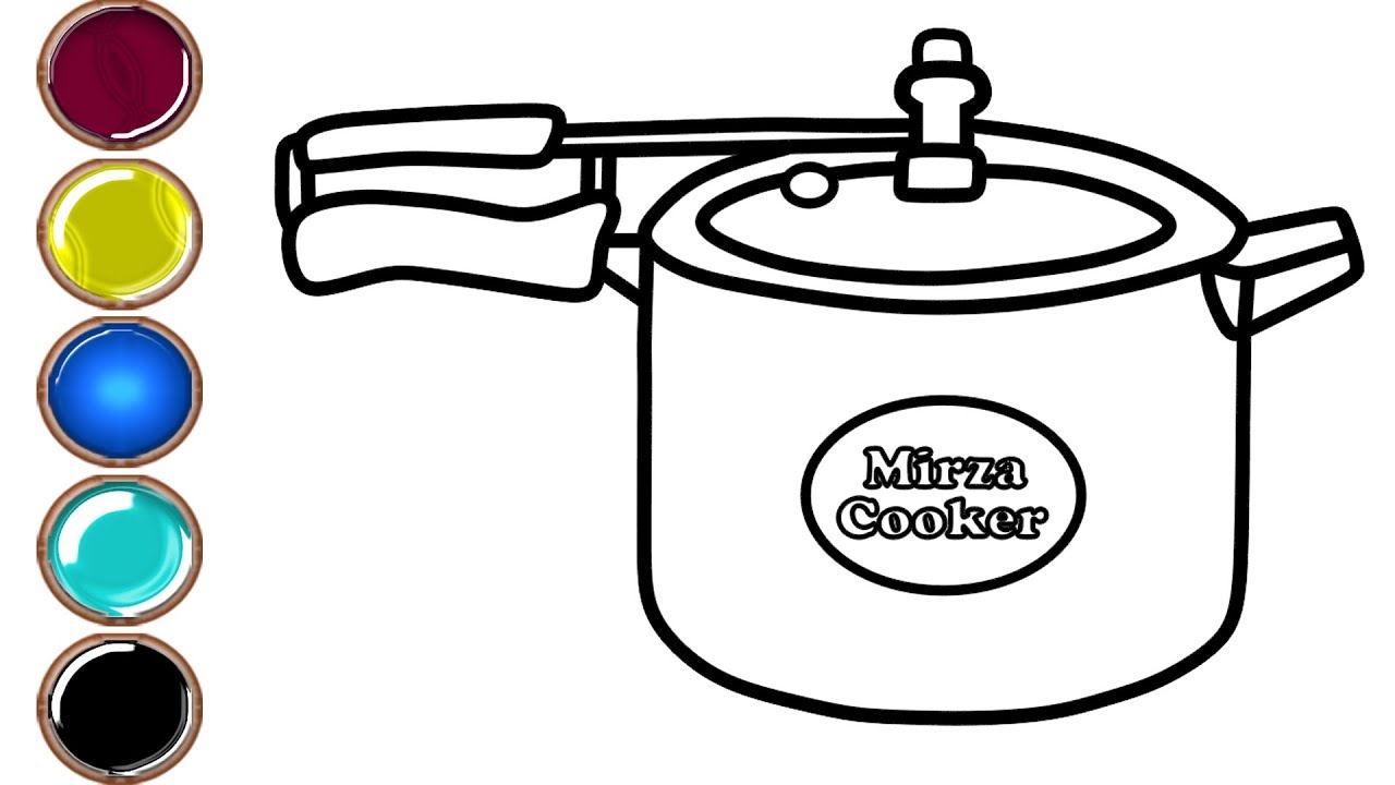 Cooker Drawing Realistic Sketch
