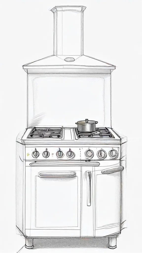Cooker Drawing Sketch Picture