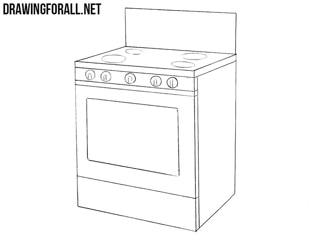 Cooker Drawing Stunning Sketch