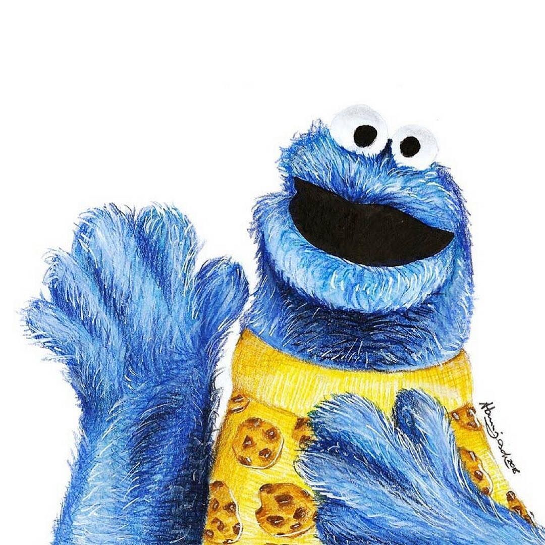 Cookie Monster Drawing Intricate Artwork