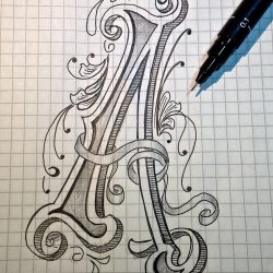 Cool Letters Drawing Hand drawn Sketch