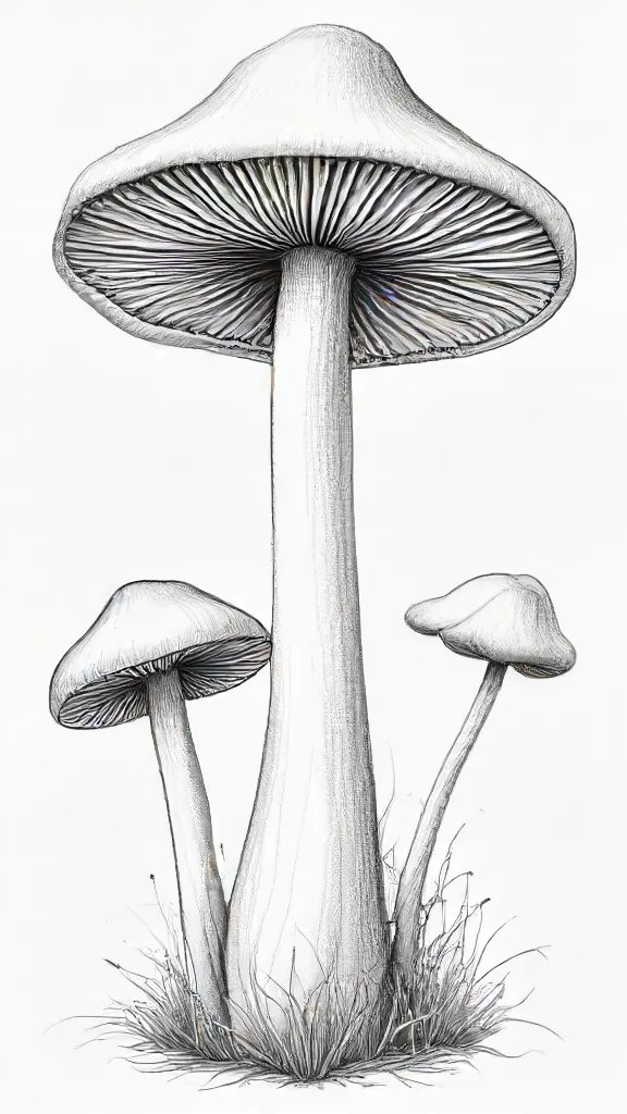 Cool Mushroom Drawing Art Sketch Image